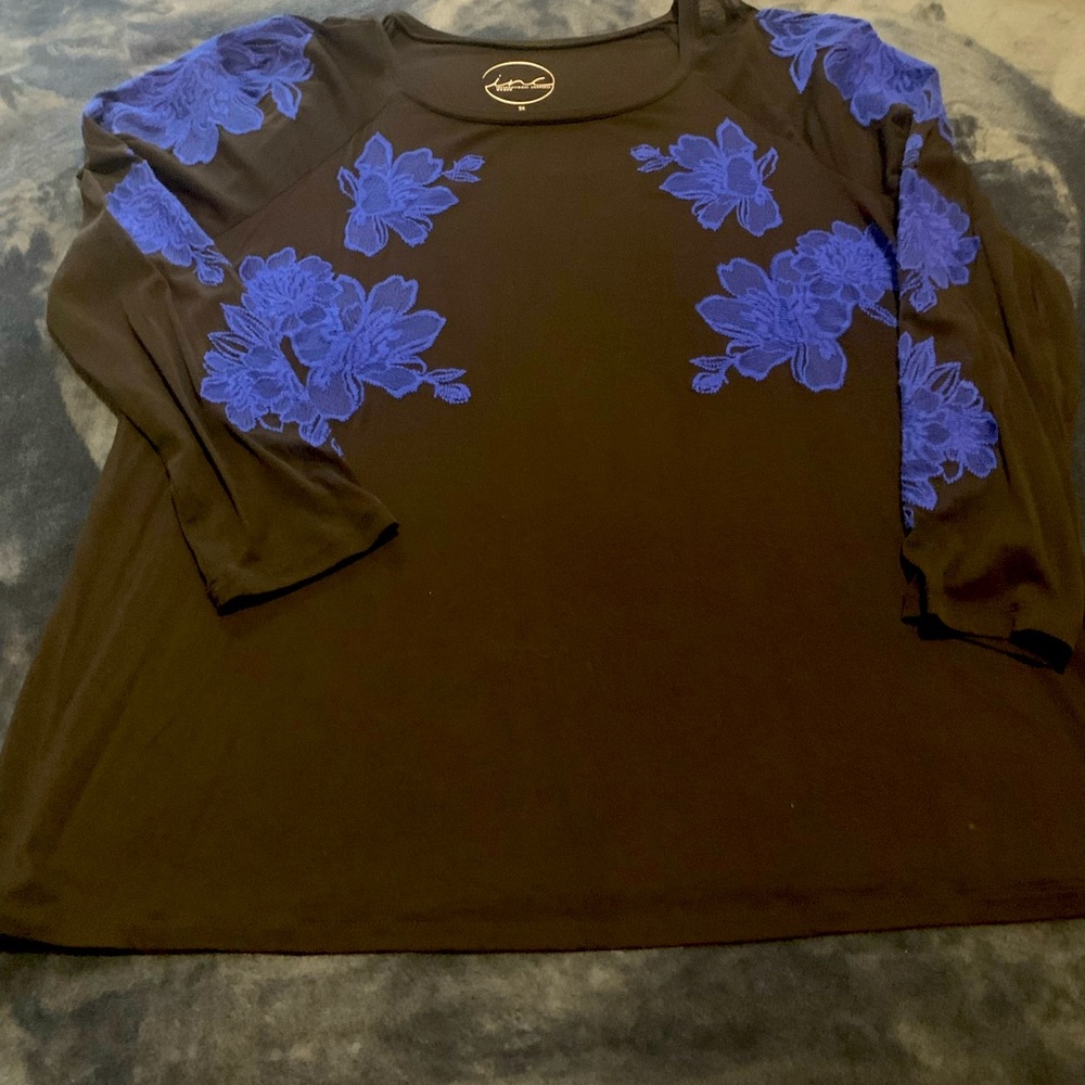 Inc plus size embroiled blouse